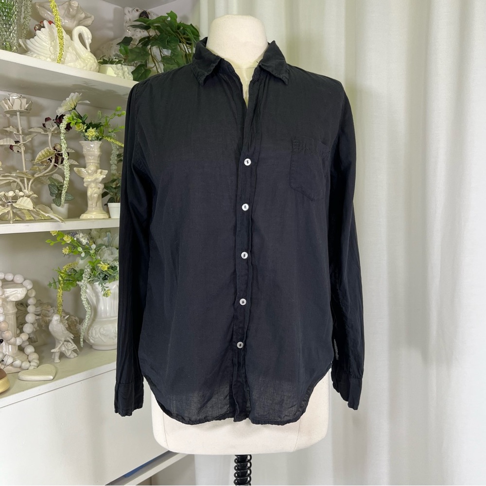 Sundry Black Button Up Cotton Blouse